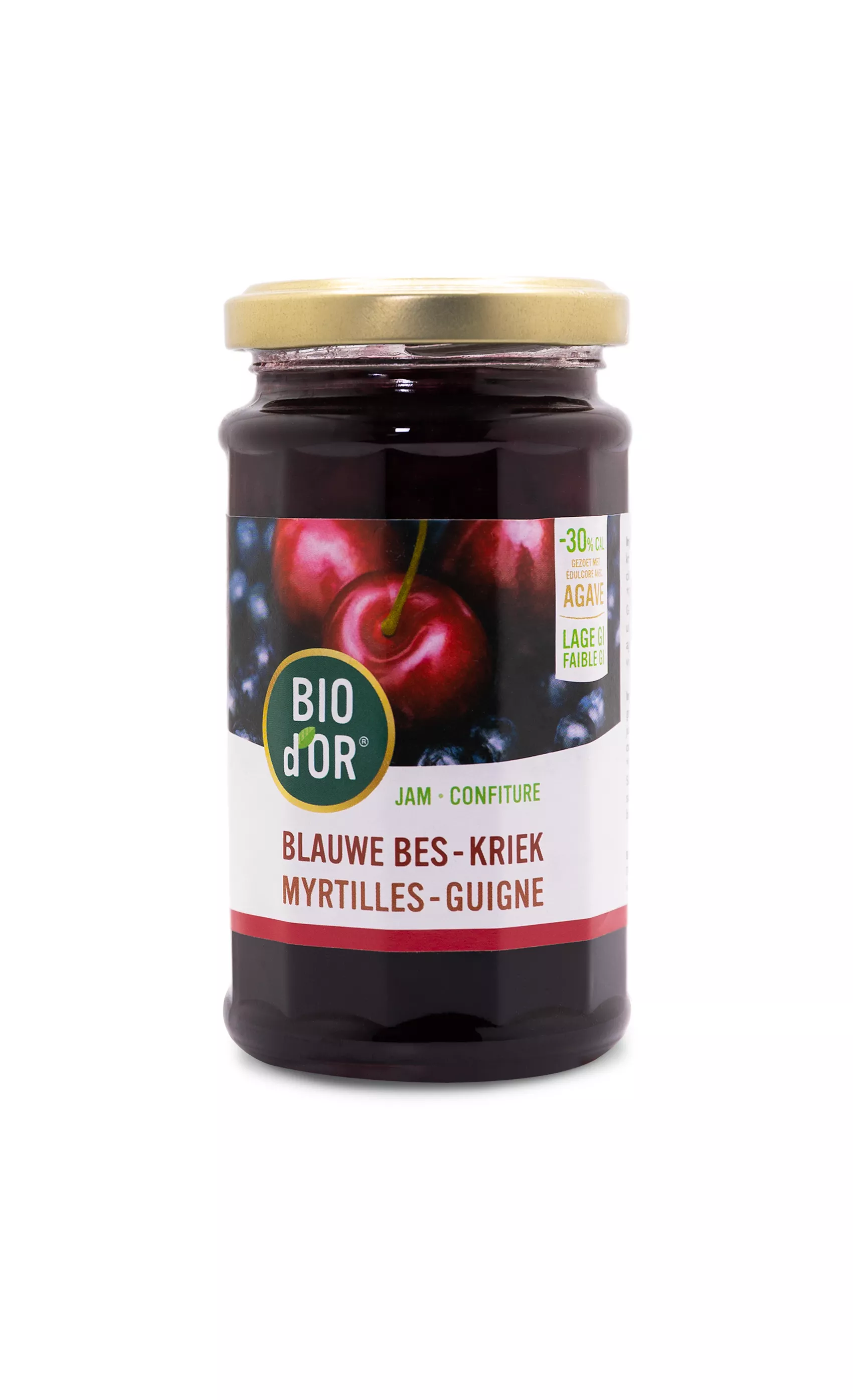 Bio d'Or jam blauwe bes - kriek 6 x 250gr